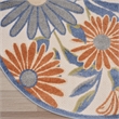 Nourison Aloha 5' x Round Beige Multi-Color Fabric Area Rug