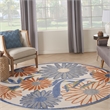 Nourison Aloha 5' x Round Beige Multi-Color Fabric Area Rug