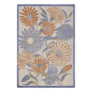 Nourison Aloha 4' x 6' Beige Multi-Color Fabric Area Rug