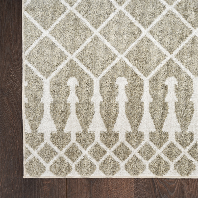 Nourison Astra Machine Washable 4' x 6' Sage Fabric Area Rug