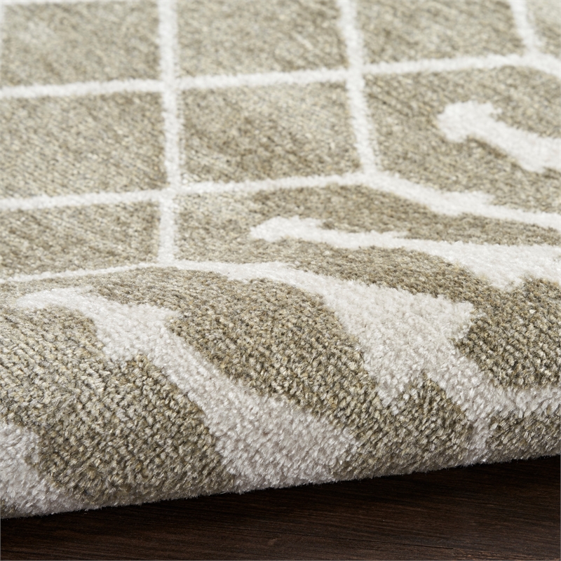Nourison Astra Machine Washable 4' x 6' Sage Fabric Area Rug
