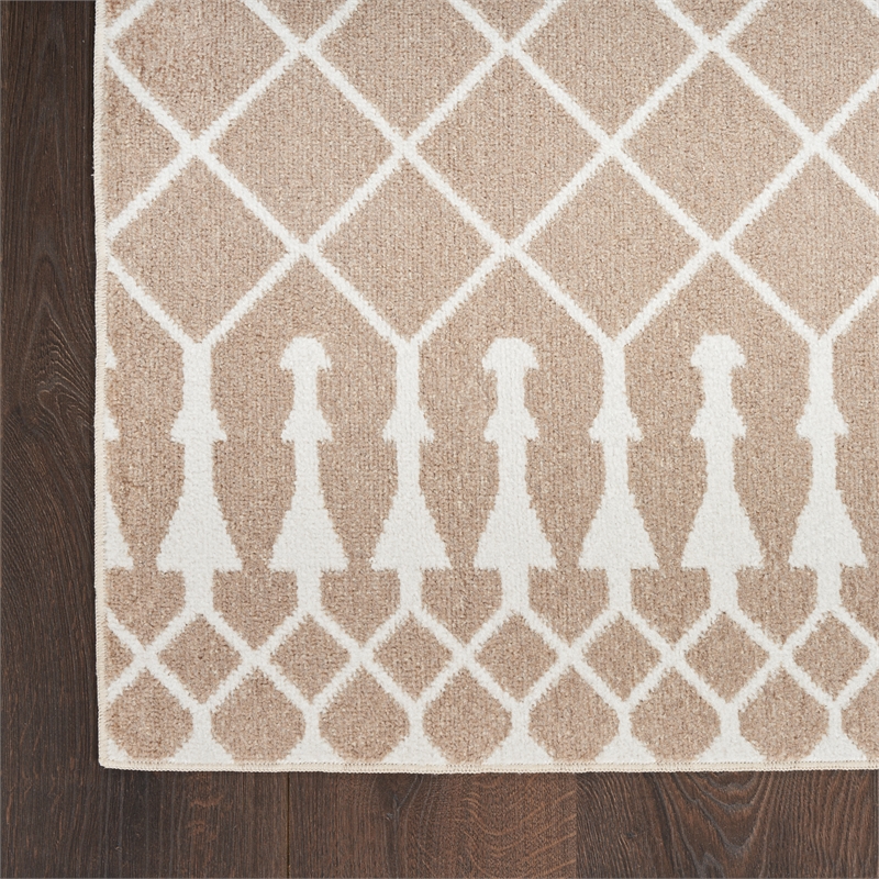 Nourison Astra Machine Washable 3' x 5' Taupe Fabric Area Rug