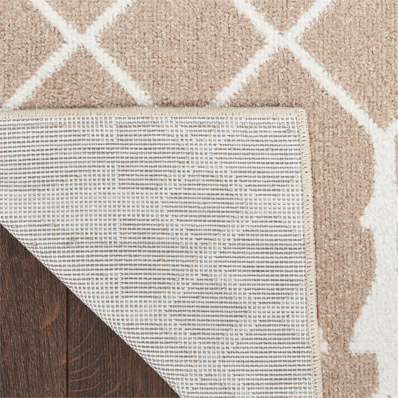 Nourison Astra Machine Washable 3' x 5' Taupe Fabric Area Rug