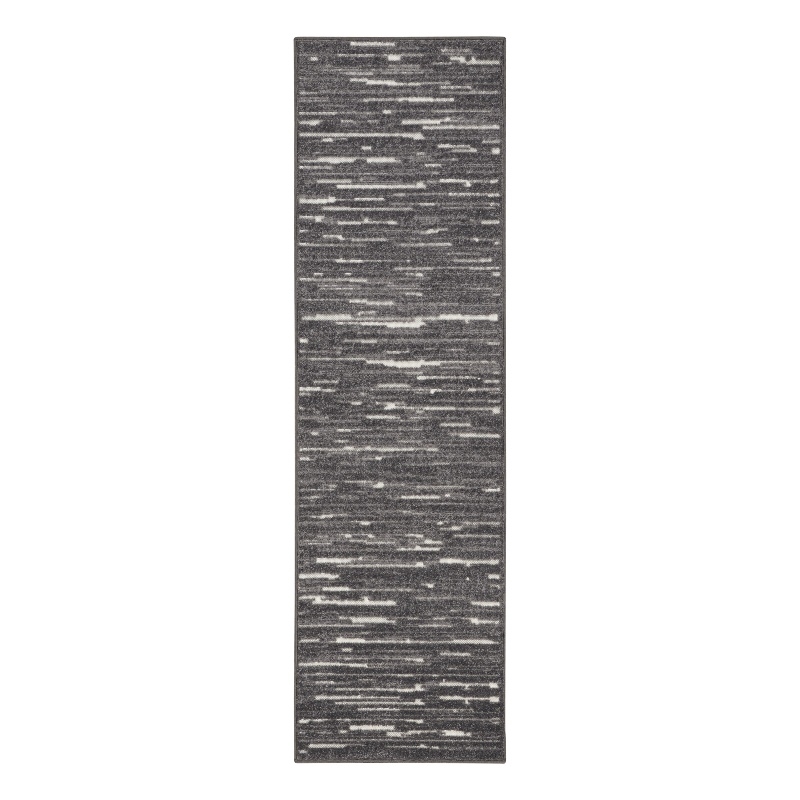 Nourison Casual 6' Runner Gray Fabric Area Rug