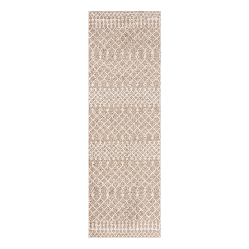 Nourison Astra Machine Washable 8' Runner Taupe Fabric Area Rug