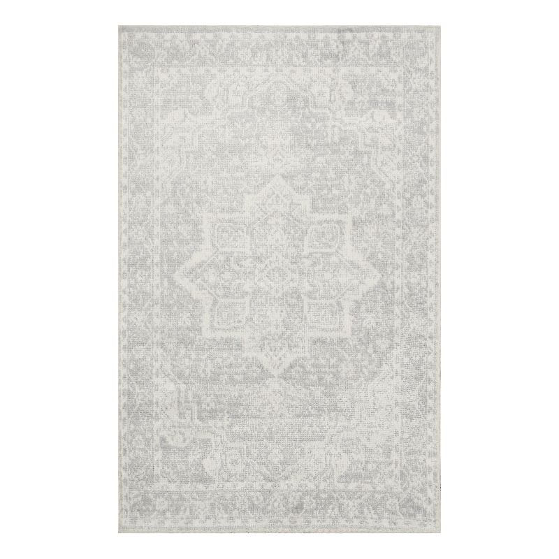 Nourison Astra Machine Washable 3' x 5' Gray Fabric Area Rug