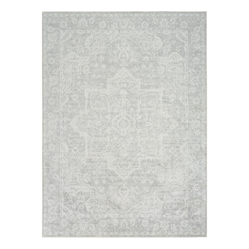Nourison Astra Machine Washable 5' x 7' Gray Fabric Area Rug