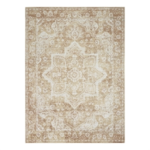 Nourison Astra Machine Washable 4' x 6' Rust  Fabric Area Rug