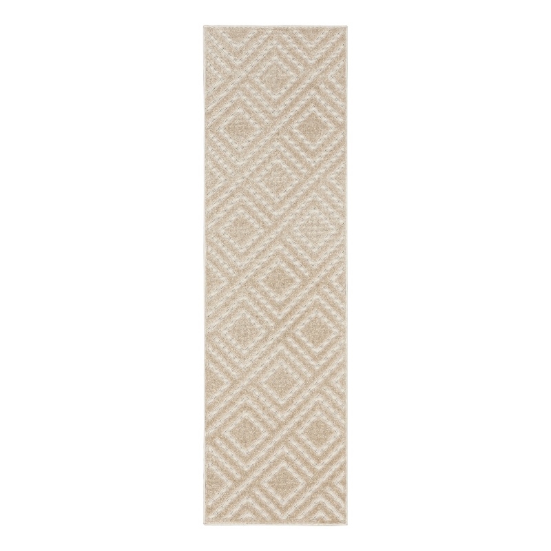 Nourison Casual 6' Runner Beige Fabric Area Rug