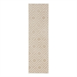 Nourison Casual 6' Runner Beige Fabric Area Rug