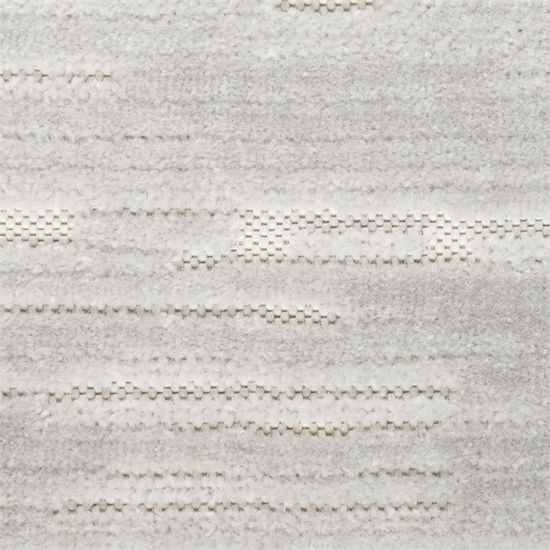 Nourison Casual 6' Runner Light Gray Fabric Area Rug