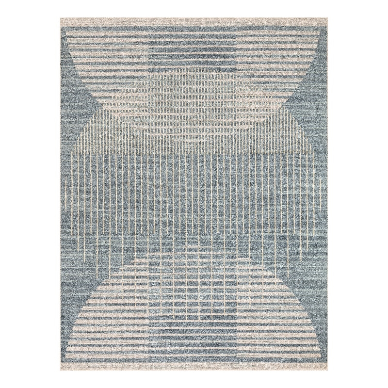 Nourison Astra Machine Washable 4' x 6' Blue Fabric Area Rug