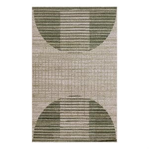 Nourison Astra Machine Washable 3' x 5' Ivory Olive Fabric Area Rug
