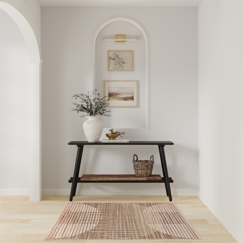 Nourison Astra Machine Washable 3' x 5' Latte Fabric Area Rug