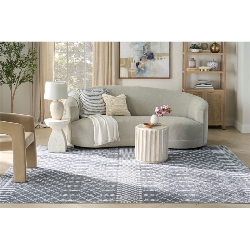 Nourison Astra Machine Washable 9' x 12' Denim Fabric Area Rug
