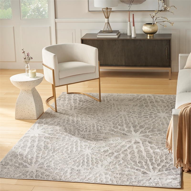 Nourison Ambiance 5' x 7' Gray Silver Fabric Area Rug