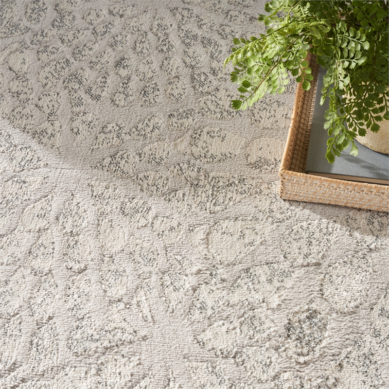 Nourison Ambiance 5' x 7' Gray Silver Fabric Area Rug