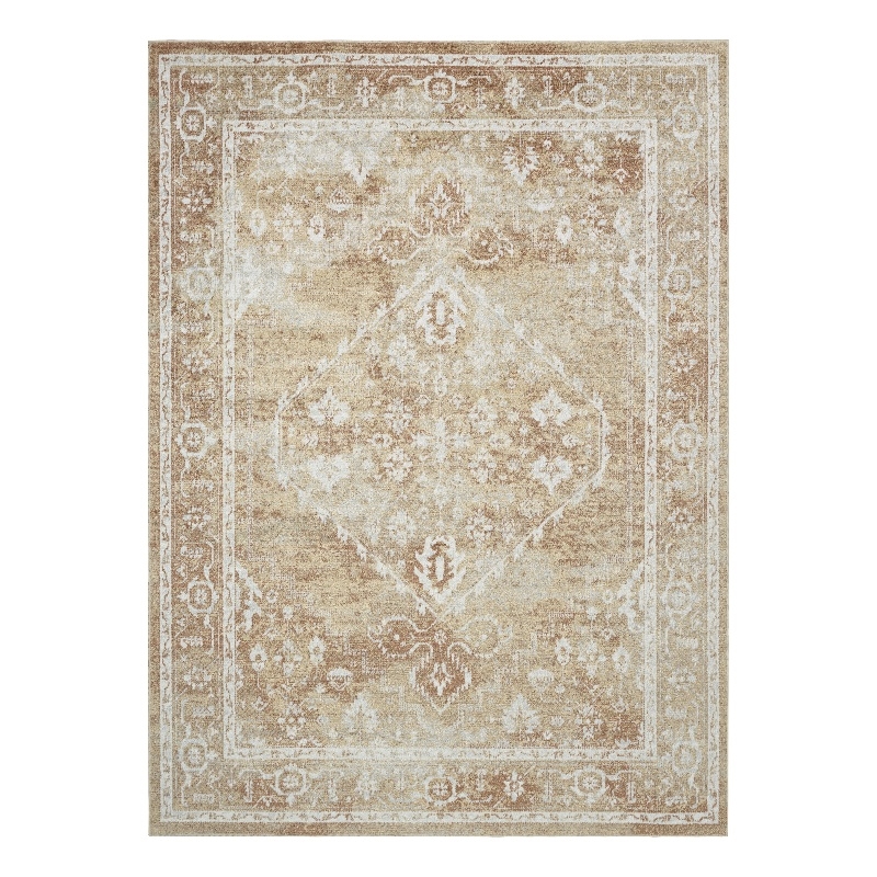 Nourison Astra Machine Washable 5' x 7' Rust Multi-Color Fabric Area Rug