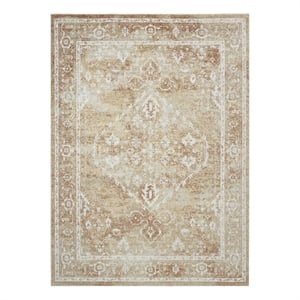 Nourison Astra Machine Washable 5' x 7' Rust Multi-Color Fabric Area Rug