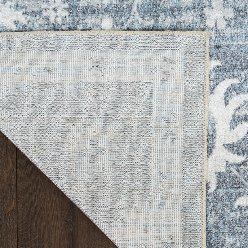 Nourison Astra Machine Washable 4' x 6' Denim Fabric Area Rug