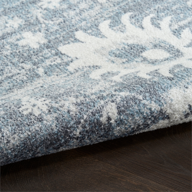 Nourison Astra Machine Washable 4' x 6' Denim Fabric Area Rug