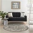 Nourison Concerto 8' x Round Blue Fabric Area Rug