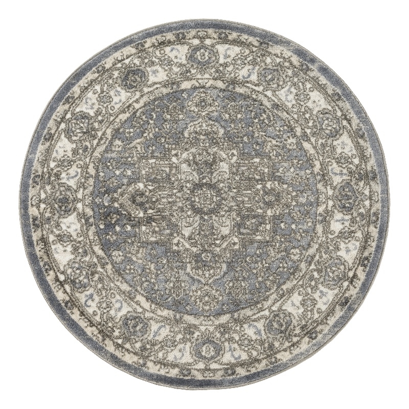Nourison Concerto 8' x Round Blue Fabric Area Rug