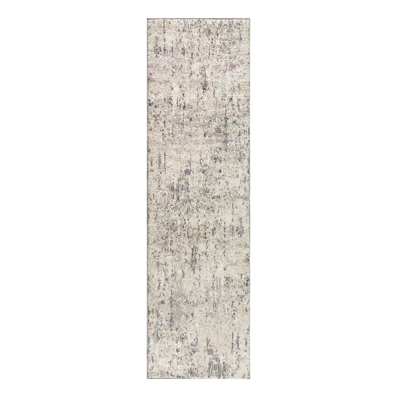 Nourison Concerto 6' Runner Ivory Blue Gray Fabric Area Rug