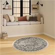 Nourison Concerto 4' x Round Ivory Blue  Fabric Area Rug