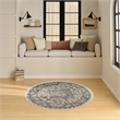 Nourison Concerto 4' x Round Ivory Blue  Fabric Area Rug