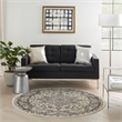 Nourison Concerto 8' x Round Ivory Blue  Fabric Area Rug