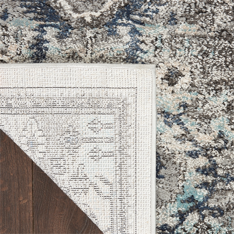 nourison american manor 2'2&quot x 7'6&quot gray farmhouse indoor rug