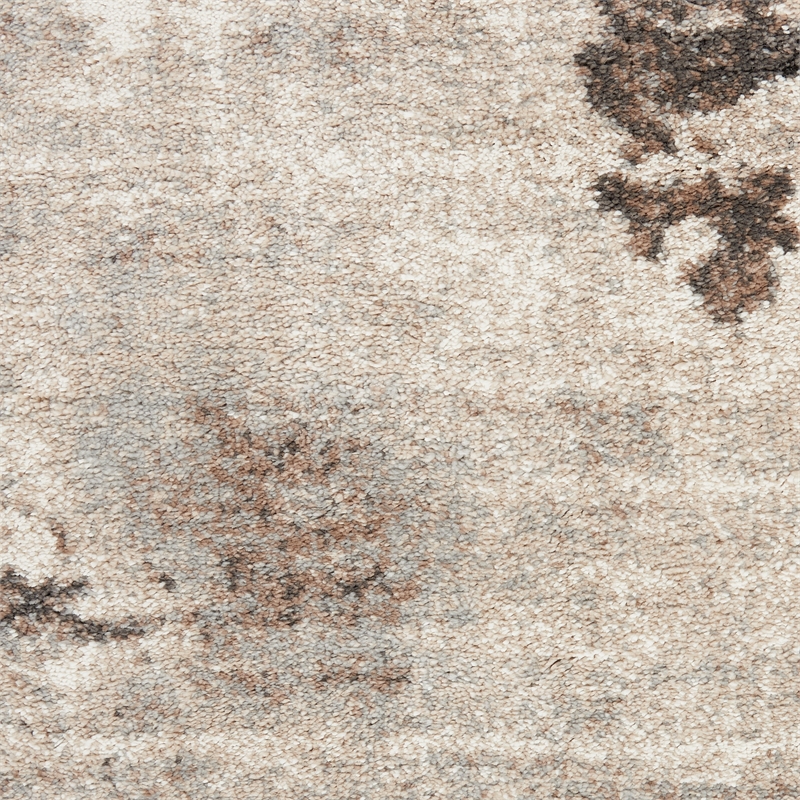 nourison american manor 2'2&quot x 7'6&quot ivory mocha modern indoor rug