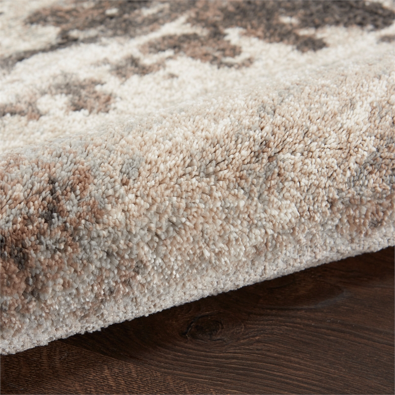 nourison american manor 2'2&quot x 7'6&quot ivory mocha modern indoor rug