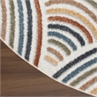 Nourison Astra Machine Washable 4' Round Ivory Multi-Color Fabric Area Rug