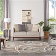 Nourison Astra Machine Washable 4' Round Ivory Multi-Color Fabric Area Rug