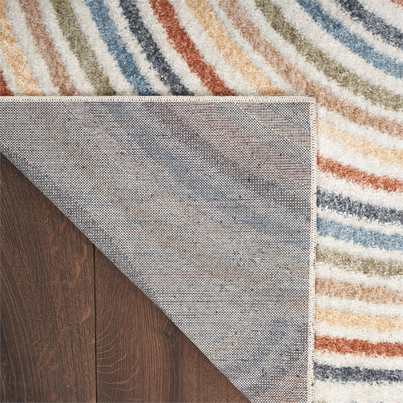 Nourison Astra Machine Washable 10' x 14' Ivory Multi-Color Fabric Area Rug