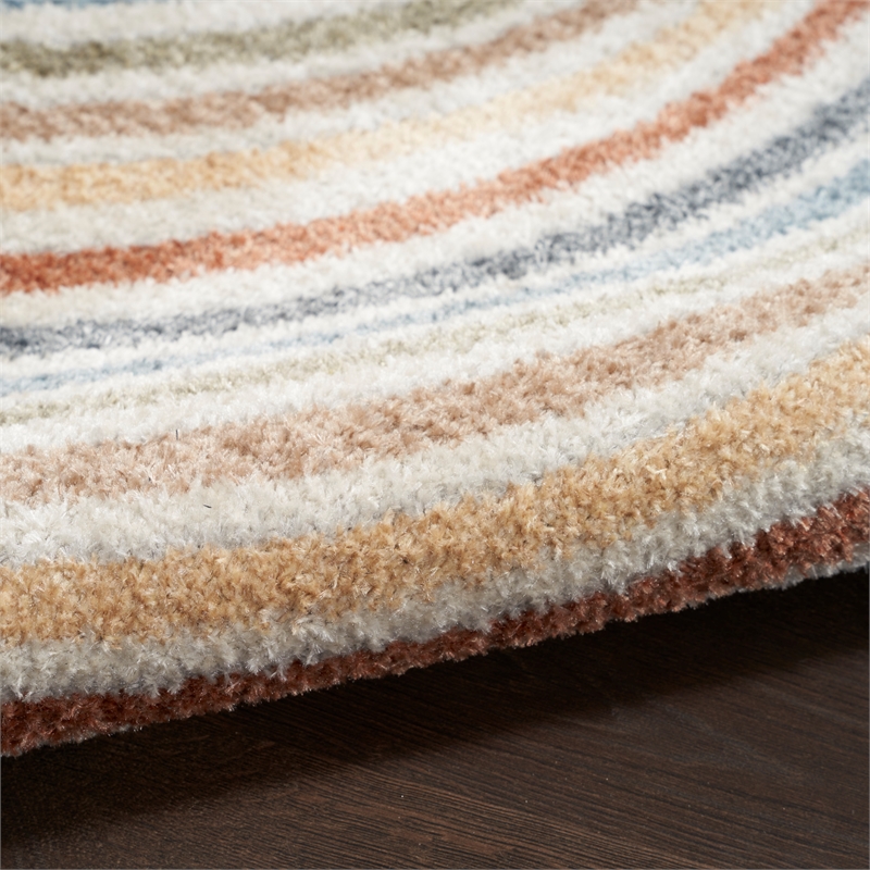 Nourison Astra Machine Washable 10' x 14' Ivory Multi-Color Fabric Area Rug