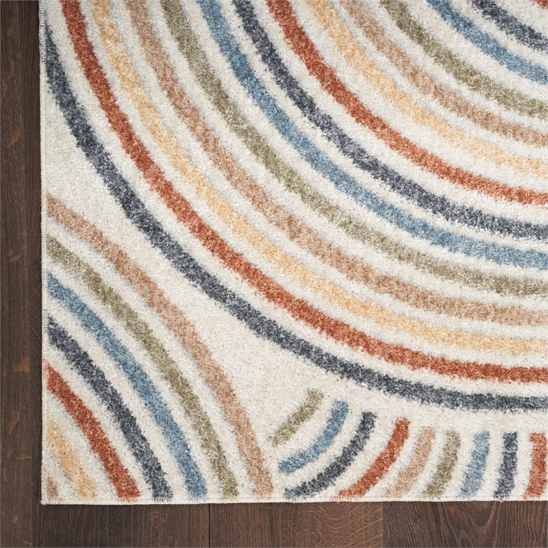 Nourison Astra Machine Washable 12' x 15' Ivory Multi-Color Fabric Area Rug