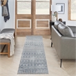 Nourison Astra Machine Washable 6' Runner Blue  Fabric Area Rug