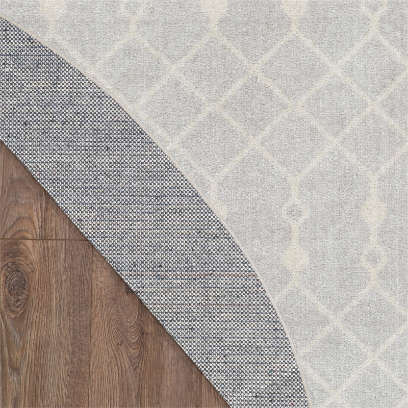 Nourison Astra Machine Washable 5' x Round Gray Fabric Area Rug