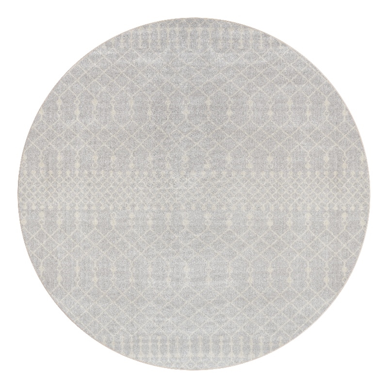 Nourison Astra Machine Washable 5' x Round Gray Fabric Area Rug