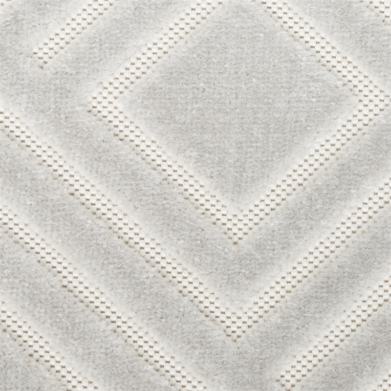 Nourison Casual 6' Runner Light Gray Fabric Area Rug