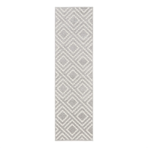 Nourison Casual 6' Runner Light Gray Fabric Area Rug