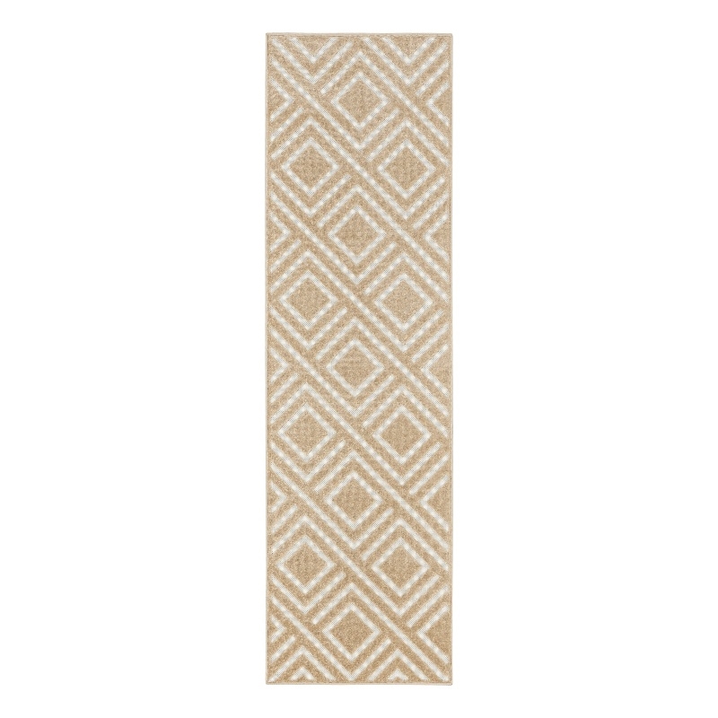 Nourison Casual 6' Runner Taupe Fabric Area Rug