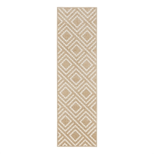 Nourison Casual 6' Runner Taupe Fabric Area Rug
