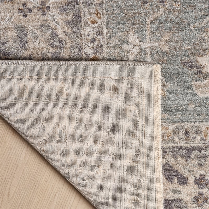 Nourison Asher 4' x 6' Blue Ivory Fabric Area Rug