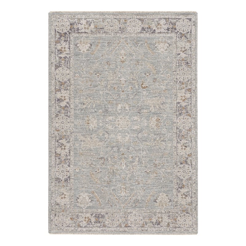 Nourison Asher 4' x 6' Blue Ivory Fabric Area Rug
