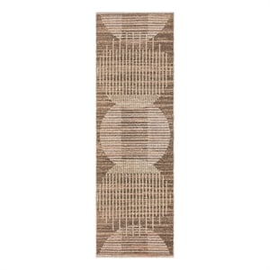 Nourison Astra Machine Washable 6' Runner Latte Fabric Area Rug