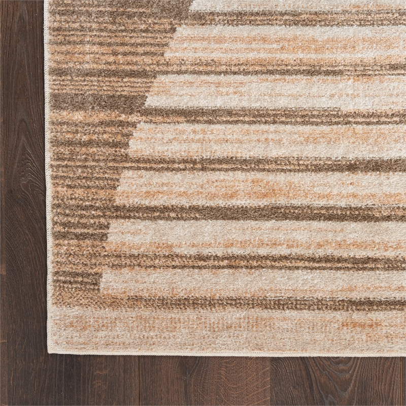 Nourison Astra Machine Washable 5' x 7' Latte Fabric Area Rug